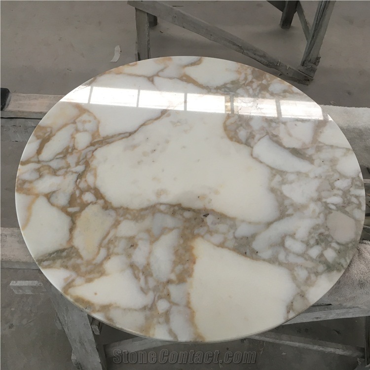 Natural Calacatta Gold Marble Round Table Top