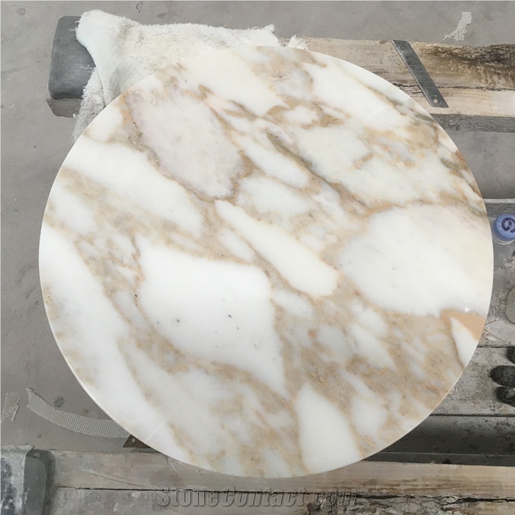 Natural Calacatta Gold Marble Round Table Top