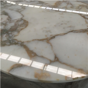Natural Calacatta Gold Marble Round Table Top