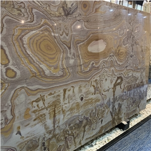 Natural Picasso Gold Quartzite Background Slab