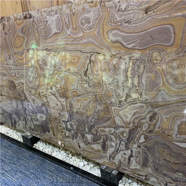 Natural Picasso Gold Quartzite Background Slab