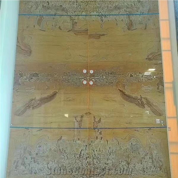 Natural Picasso Gold Quartzite Background Slab