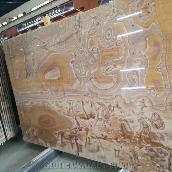 Orange Picasso Quartzite Slab for Sale