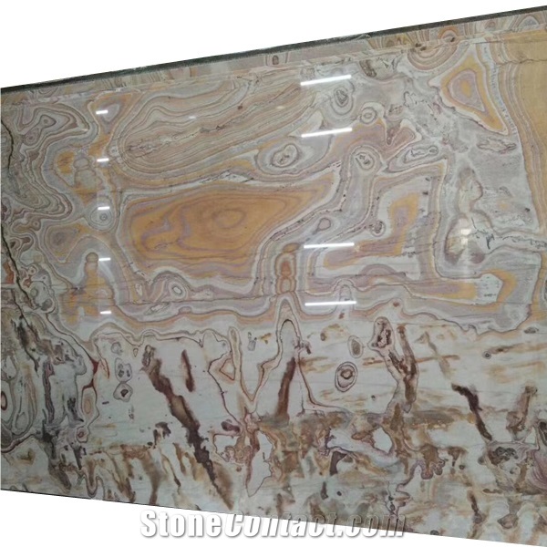 Orange Picasso Quartzite Slab for Sale