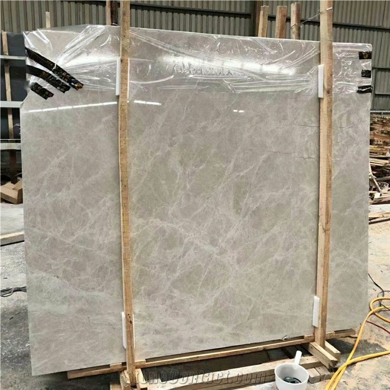 Popular Tundra Light Grey Marble Slab Lower Price