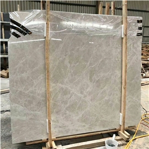Popular Tundra Light Grey Marble Slab Lower Price