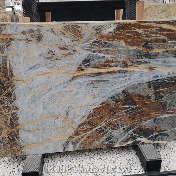 Turkish Blue Jeans Marble Slabs for Indoor Design