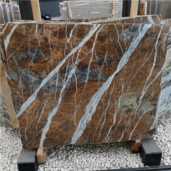 Turkish Blue Jeans Marble Slabs for Indoor Design
