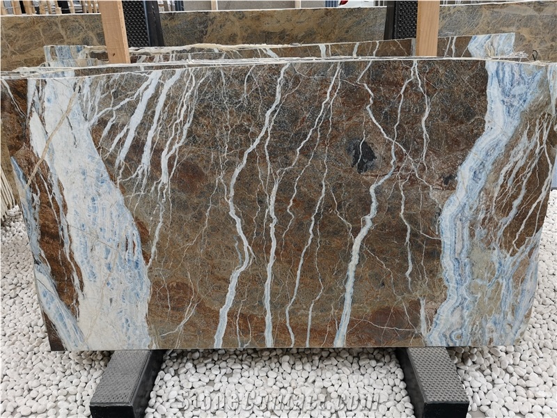 Turkish Blue Jeans Marble Slabs for Indoor Design