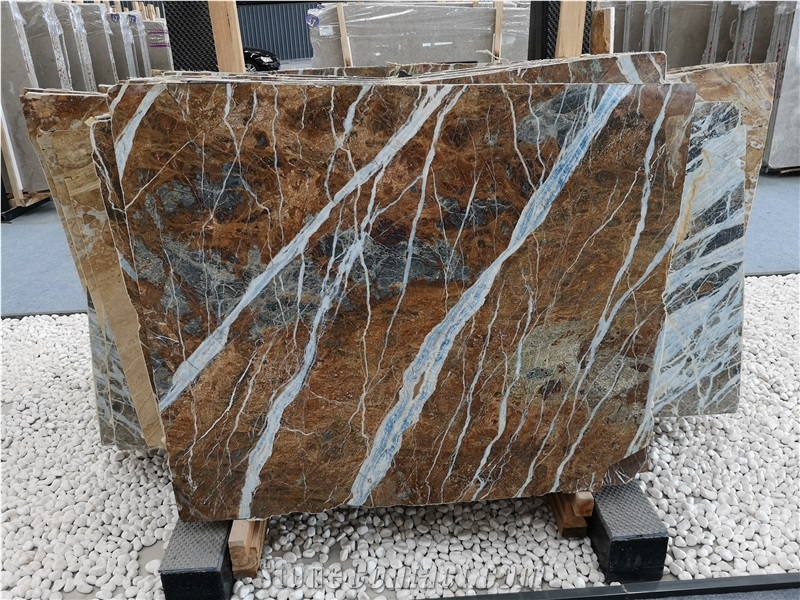Turkish Blue Jeans Marble Slabs for Indoor Design