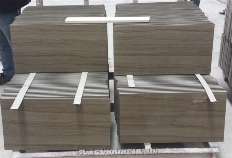 Athens Grey Wooden Marble Slab Elegant Grey
