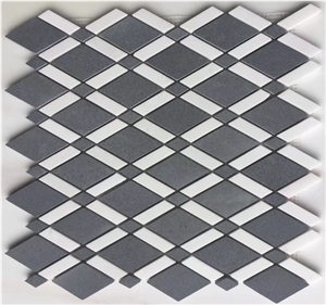 Black Marble Hexagon Mosaic Floor Wall Paving