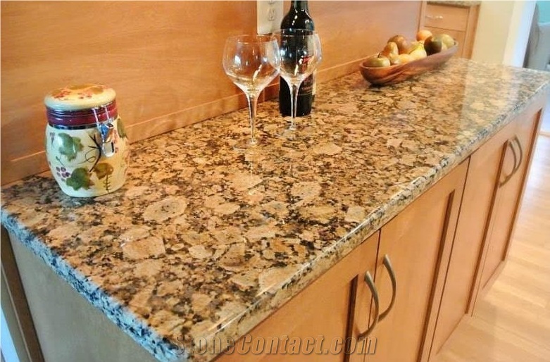 Brazilian Yellow Granite Giallo Fiorito Granite Countertop