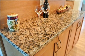 Brazilian Yellow Granite Giallo Fiorito Granite Countertop