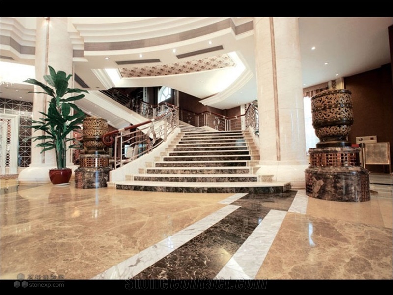 Emperador Light Marble Slab for Indoor Floors