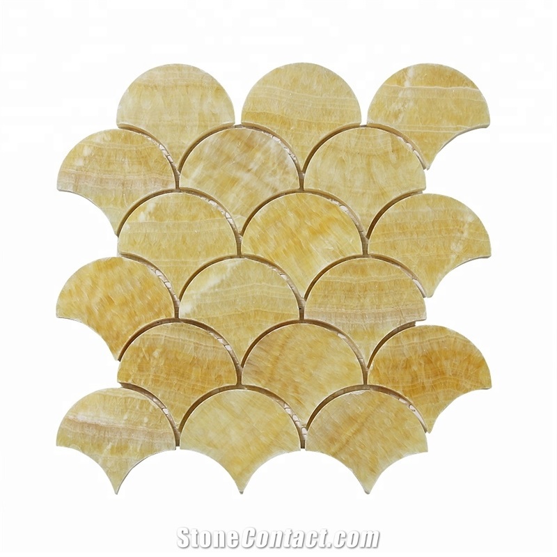 Fish Scale Tile Marble Mosaic Floor Wall Tile