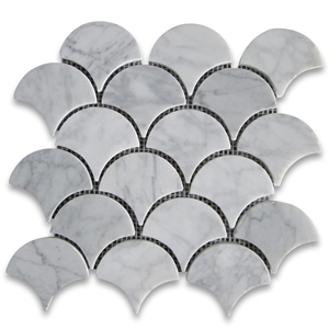 Fish Scale Tile Marble Mosaic Floor Wall Tile