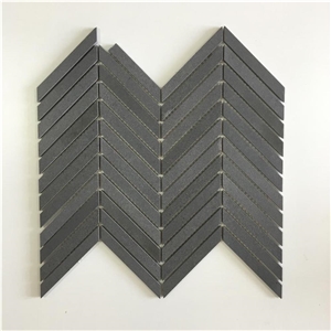 Grey Basalt Parquet Chevron Natural Stone Mosaic