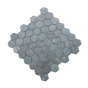 Hexagon Balalt Mosaic Black Wall Tile