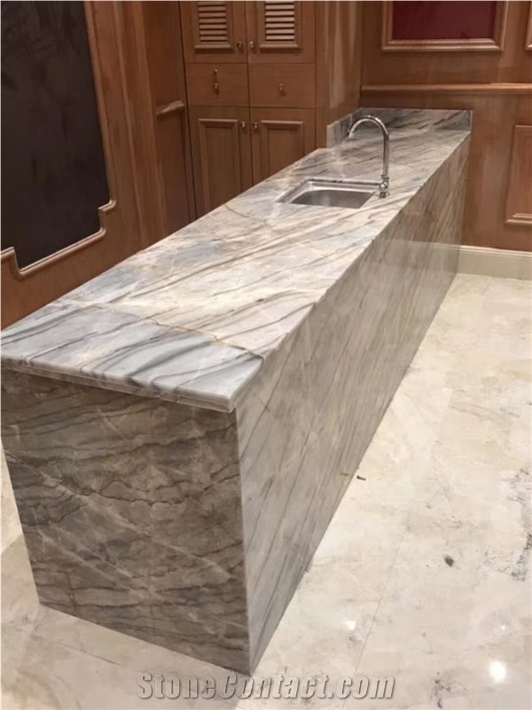 Polished Rome Impression Lafi Blue Marble Slab