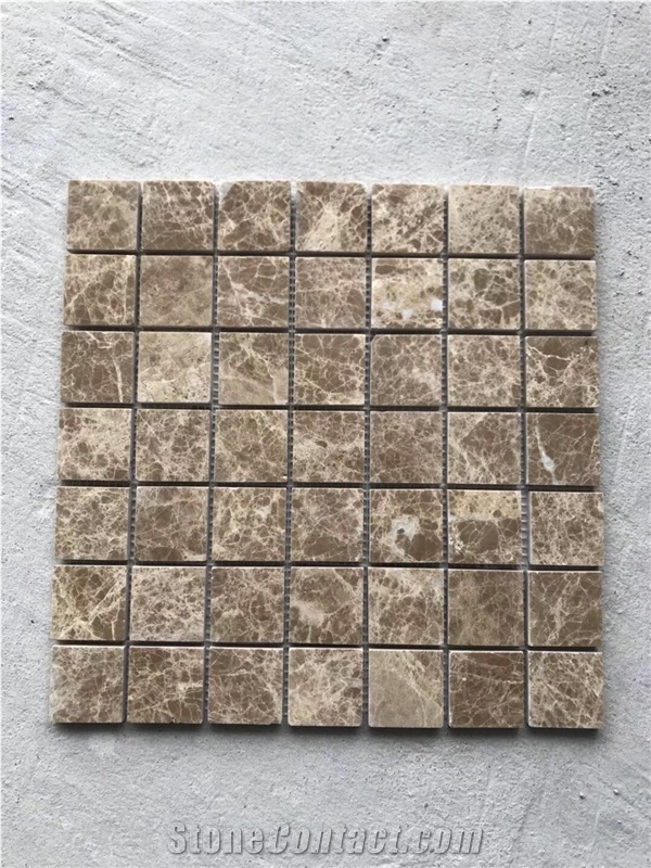 Popular Light Emperador Marble Mosaic