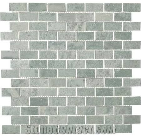 Square Polished Green Marble Mosaic Floor Tile