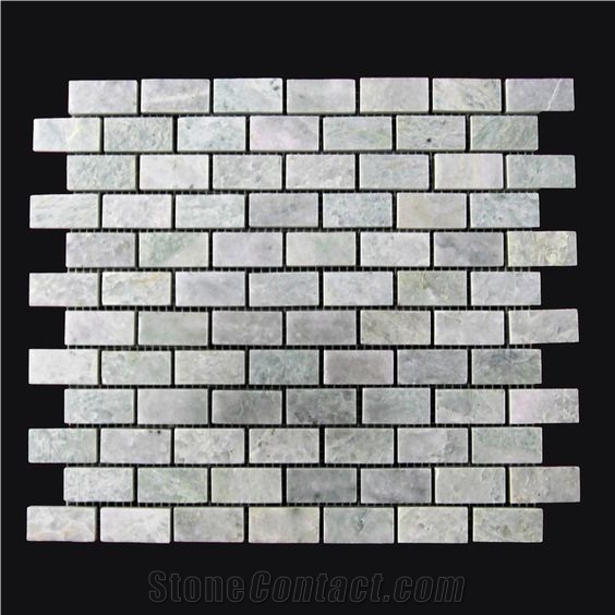 Square Polished Green Marble Mosaic Floor Tile