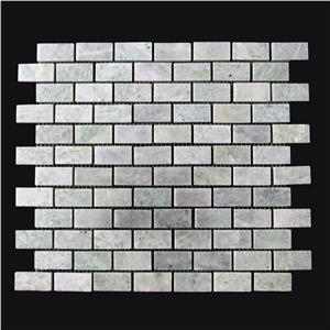 Square Polished Green Marble Mosaic Floor Tile