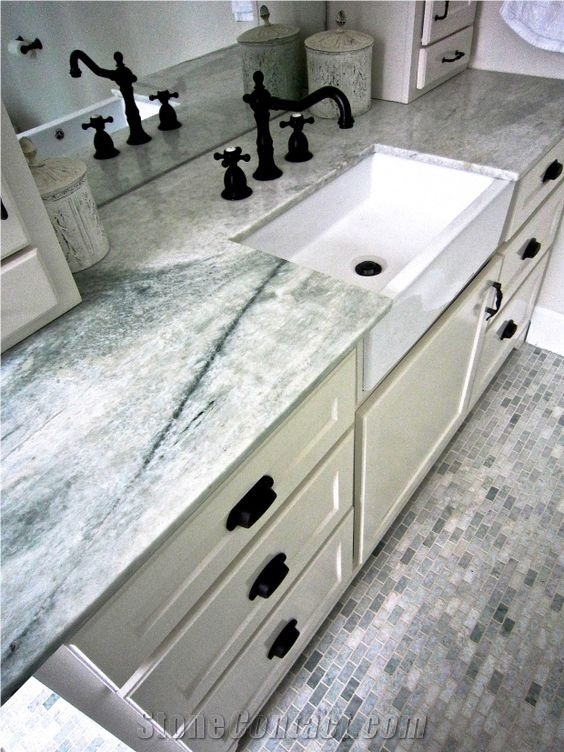 Square Polished Green Marble Mosaic Floor Tile