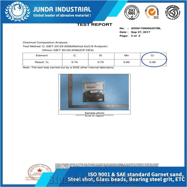 Cast Steel Shot S390 for Steel Surface Treatment