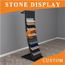 Quartz Stone Tiles Waterfall Display Metal Stand
