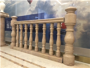Gold Royal Marble Stair Balustrade Railings Interior Stone