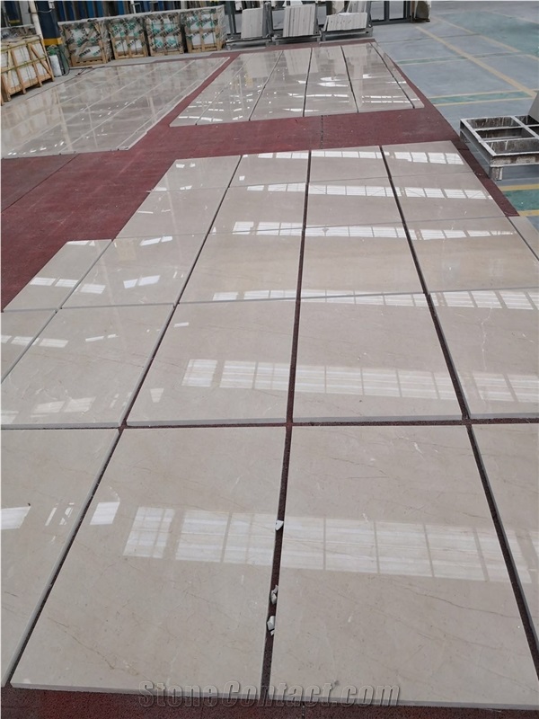 Pacific Cream Marble Slab Machine Cut to Size Floor Tiles Hotel,Villa Project Wall Cladding