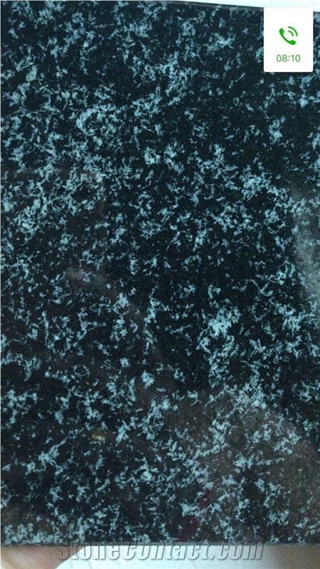 M10 Green Flowers On Deep Black Background Granite Blocks