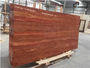 Red Travertine Slab, Rojo Alhambra Red Travertine Slab, Rojo Alhambra