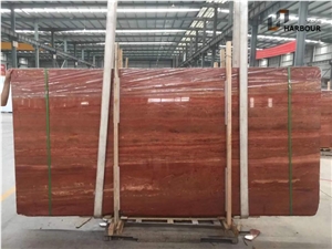 Red Travertine Slab, Rojo Alhambra