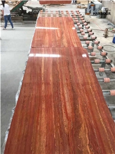 Red Travertine Slab, Rojo Alhambra