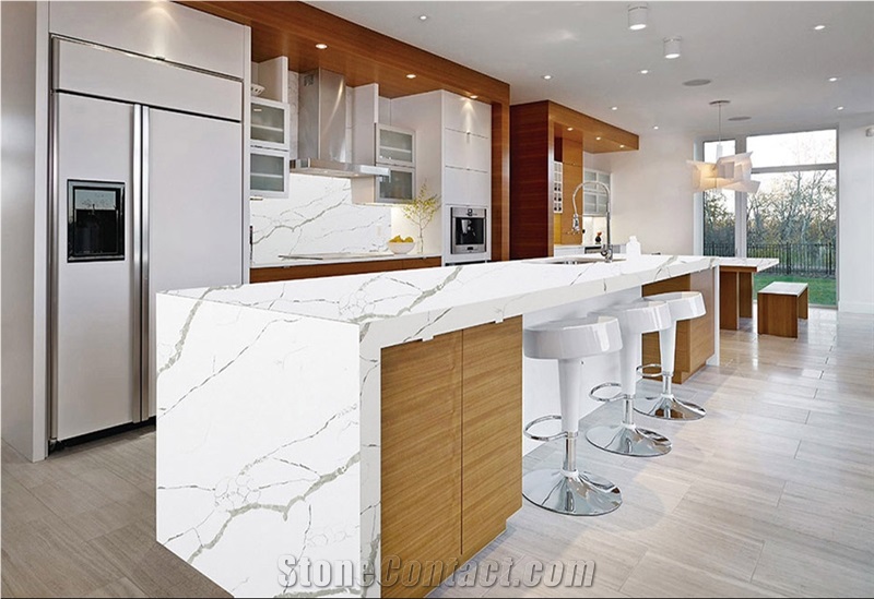 Calacatta White Quartz for Kitchen Countertops