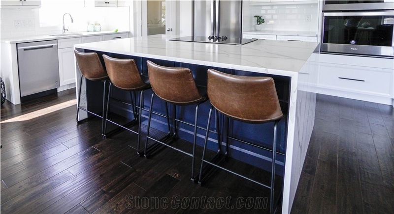Calacatta White Recycled Glass Commerial Work Top