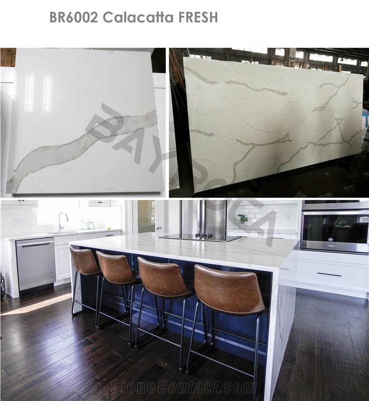 Calacatta White Recycled Glass Commerial Work Top