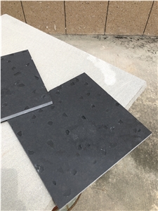 Dark Grey Black Crushed Glass with Quartz Look