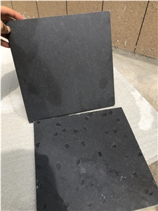 Dark Grey Black Crushed Glass with Quartz Look
