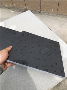 Dark Grey Black Crushed Glass with Quartz Look