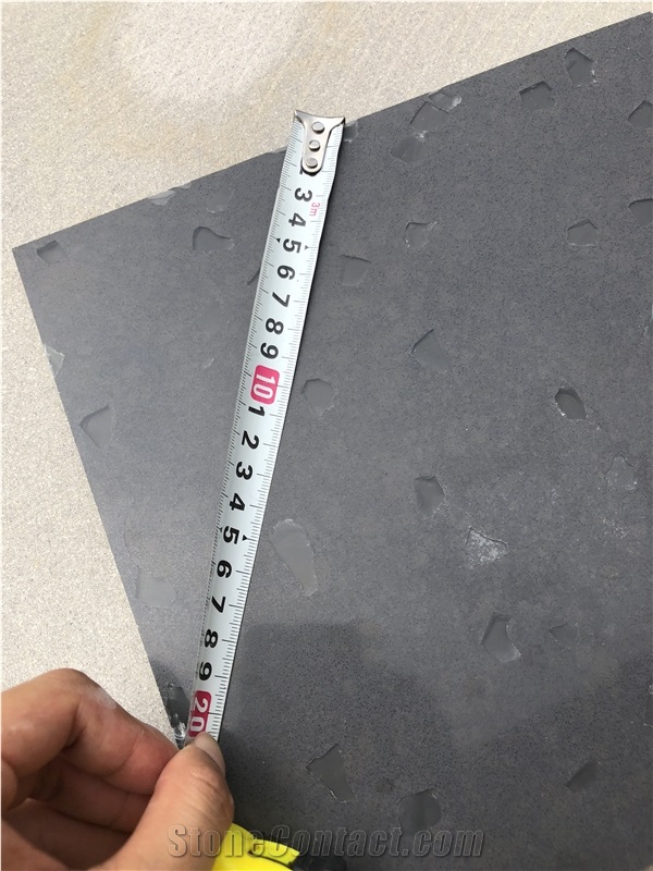 Dark Grey Black Crushed Glass with Quartz Look