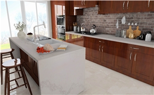 Island Kitchen Tops Crushed Glass Calacatta White