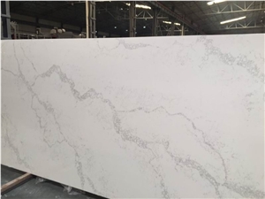Island Kitchen Tops Crushed Glass Calacatta White