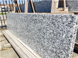 Spray White Sea Wave Prefab Countertops Bath Tops