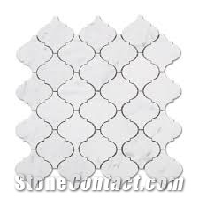 Carrara White Herringbone Marble Mosaic Tile