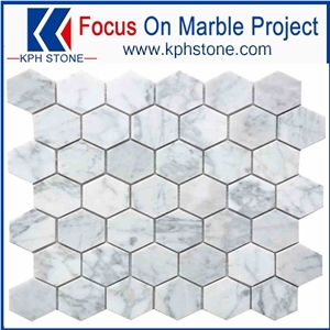 Carrara White Hexagon Matte Marble Mosaic Carrara White Hexagon Matte Marble Mosaic