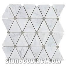Carrara White Marble Fish Scale Fan Shapes Mosaic